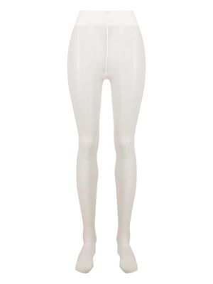 Wolford collants en coton à design nervuré - Blanc