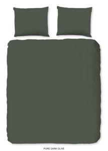 Pure Dekbedovertrek "uni dessin" - Groen - (240x200/220 cm) - Microfiber