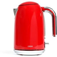 Retro waterkoker - LIVOO - DOD180R - 2200 W - 1,7 L - 360° draaibare voet - Rood