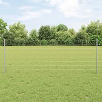 VidaXL Hek met paal zilver 0,8 x 10 m staal