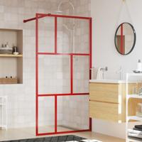 Inloopdouchewand transparant 115x195 cm ESG-glas rood