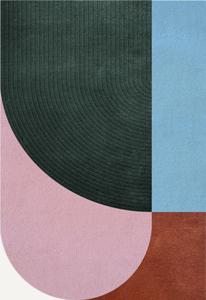 Layered - Vloerkleed Follow The Trace Green Patterned Wool Rug - 220x350 cm