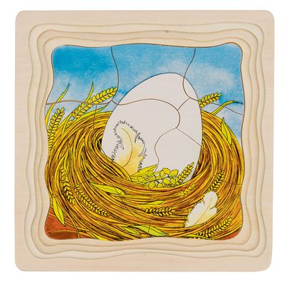 Goki houten lagenpuzzel kip