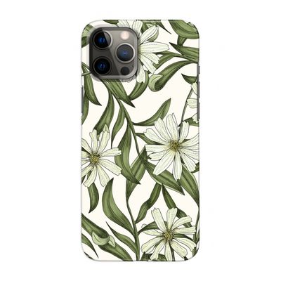 Wit bloemenpatroon: Volledig geprint iPhone 12 Pro Max Hoesje