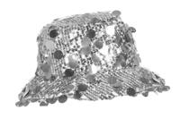 Vissershoedje zilver pailletten