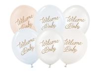 Ballonnen Welcome Baby Blauw Mix Professional (6st)