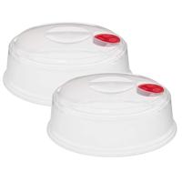 5Five Magnetrondeksel - 2x - D27 x H10 cm - transparant - kunststof - magnetronkap/afdekschaal