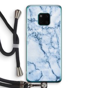 Blauw marmer: Huawei Mate 20 Pro Transparant Hoesje met koord