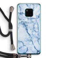 Blauw marmer: Huawei Mate 20 Pro Transparant Hoesje met koord