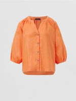 Geknoopte linnen blouse met pofmouw