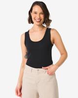 HEMA Dames Singlet Anouk Met Ribbels Zwart (zwart)