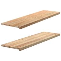 VidaXL Vensterbanken 2 st onbehandeld 140x40x2 cm massief eikenhout