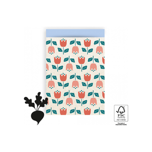 House Of Products Cadeauzakjes - tulips - sky blue - 17x25cm - 200st