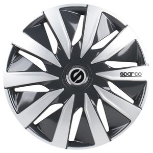 4-Delige Sparco Wieldoppenset Lazio 14-inch grijs/zilver SP1491GRSV