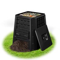 Tuincomposter 380 L PP Thermocomposter met Deksel en Verstelbare luchtopeningen 78 x 64 x 80 cm Zwart