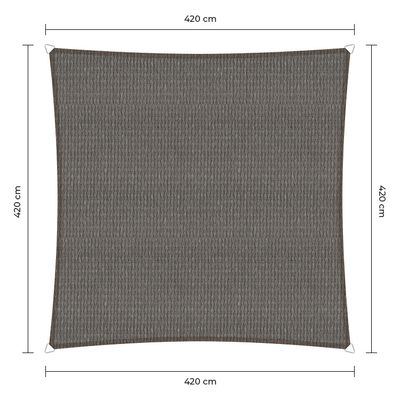 Sunfighter schaduwdoek vierkant grijs 4.2x4.2m.