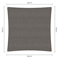 Sunfighter schaduwdoek vierkant grijs 4.2x4.2m.