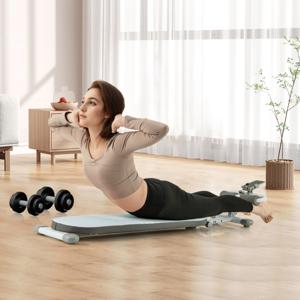 Multifunctionele Trainingsbank met 3 Verstelbare Hoeken en Verstelbare Lengte Opvouwbaar Ontwerp Veelzijdig Fitnessapparaat