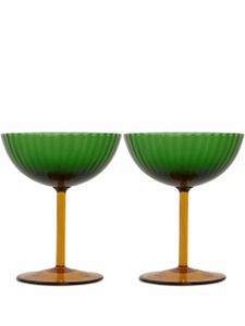 La DoubleJ lot de deux verres à champagne - Vert