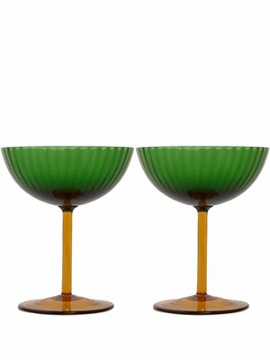 La DoubleJ lot de deux verres à champagne - Vert
