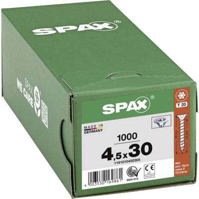 SPAX 1191010450305 R 88091 Senkkopf/T-STAR Houtschroef 4.5 mm 30 mm Torx, Binnen-T Staal Galvanisch verzinkt 1000 stuk(s)