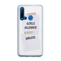 No Girls Allowed Unless: Huawei P20 Lite (2019) Transparant Hoesje