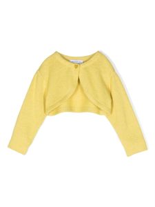 Monnalisa cardigan crop à logo intarsia - Jaune