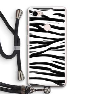 Zebra pattern: Pixel 3 Transparant Hoesje met koord