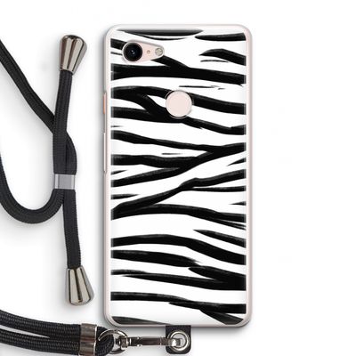 Zebra pattern: Pixel 3 Transparant Hoesje met koord