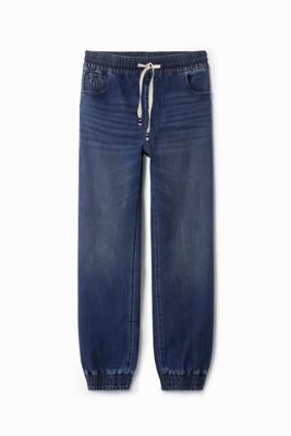 Joggingbroek van denim stof - BLUE - XL