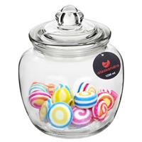 Alessandro Snoeppot/voorraadpot - met deksel - luchtdicht - glas - 1250 ml - D14 x H18 cm