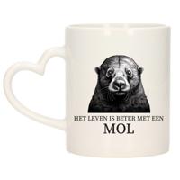 Cadeau mok voor de familie Mol - het leven is beter met - hart oor - keramiek - 300 ml