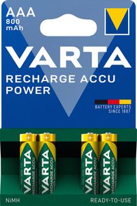 Varta oplaadbare batterij Accu Power AAA, blister van 4 stuks