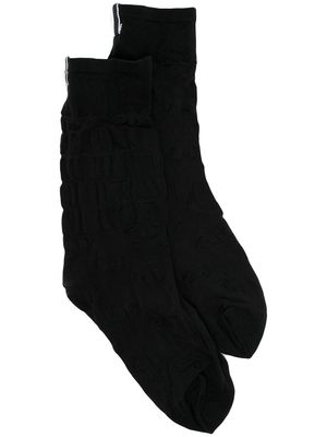 Thom Browne chaussettes à bande tricolore signature - Noir