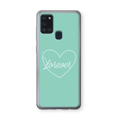 Forever heart pastel: Samsung Galaxy A21s Transparant Hoesje