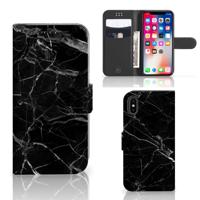 Apple iPhone X | Xs | Bookcase | Marmer Zwart - Origineel Cadeau Vader