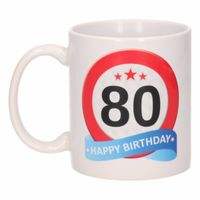 Beker / mok 80 jaar verkeersbord