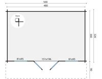 Blokhut - Tuinhuis Rika | 44 mm | vuren groen geïmpregneerd