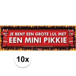 10x Sticky Devil stickers tekst Grote lul