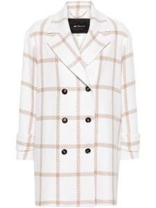 Kiton manteau croisé à carreaux - Blanc