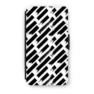 Zwarte vegen: iPhone X Flip Hoesje