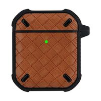 Hoesje geschikt voor Apple Airpods 1 en 2 - Softcase - Sleutelhanger - Cover - Siliconen - Lichtbruin kopen
