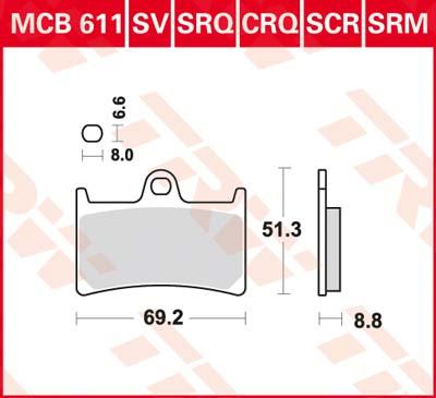 TRW Remblokken, en remschoenen voor de moto, MCB611SRM Sinter maxi scooter