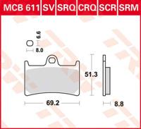 TRW Remblokken, en remschoenen voor de moto, MCB611SRM Sinter maxi scooter