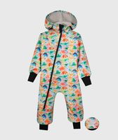 Waterproof Softshell Overall Comfy Colorful Dinos Jumpsuit - thumbnail