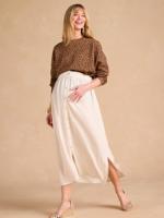 Lange zwangerschapsrok van viscose en lin ENVIE DE FRAISE beige