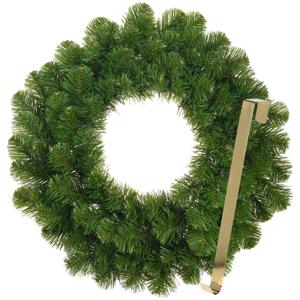 Kerstkrans 45 cm - groen - met gouden hanger/ophanghaak - kerstversiering - Kerstkransen