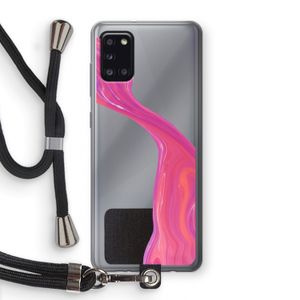 Paarse stroom: Samsung Galaxy A31 Transparant Hoesje met koord