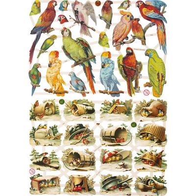 Creativ Company Vintage plaatjes, vogels, vel 16,5x23,5 cm, 2 vel/ 1 doos