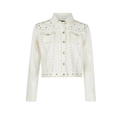 Eksept by Shoeby spijkerjasje Kacy met studs ecru